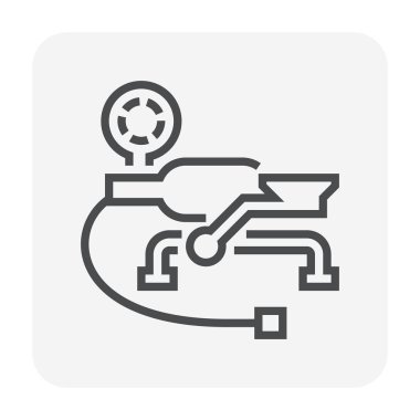 Hava Pompası aracı simgesi tasarım, 64 x 64 mükemmel piksel ve düzenlenebilir kontur.