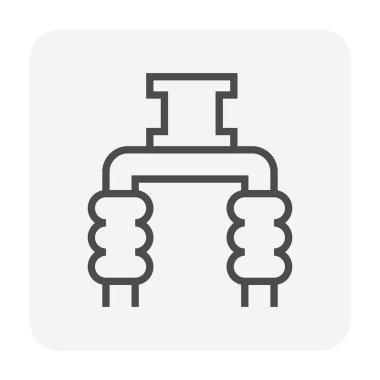 Motor bölümü ve ekipman simgesi tasarım, 64 x 64 mükemmel piksel ve düzenlenebilir inme.