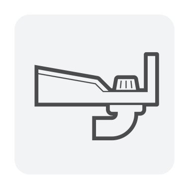 Çatı güverte drenaj simgesi, siyah renk.