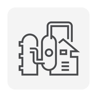 Fabrika simgesi tasarım, 64 x 64 mükemmel piksel ve düzenlenebilir inme.