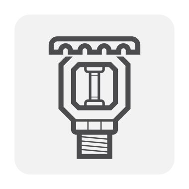 Yangın yağmurlama simgesi tasarım, siyah ve anahat.