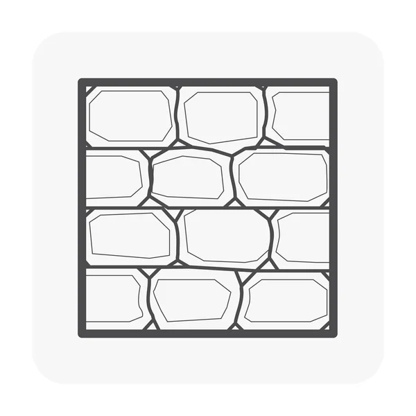 Betonnen Blok Muur Pictogram Zwarte Kleur — Stockvector