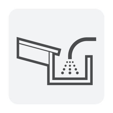 Roof gutter cleaning and maintenance icon. clipart