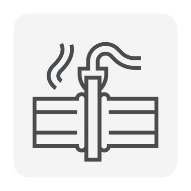 HDPE boru ve bağlantı ortak simgesi tasarım, düzenlenebilir kontur.