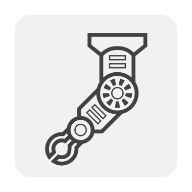 Robot el simgesi tasarım, siyah renk.