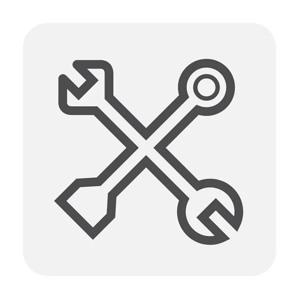 Config Instelling Pictogram Ontwerp Zwarte Overzicht — Stockvector