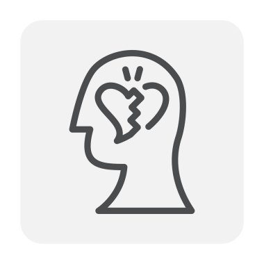 Duygu kafa simgesi tasarım, düzenlenebilir kontur.