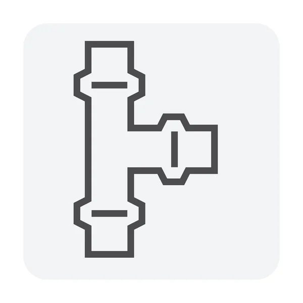 Icon Set Für Stahlrohrverbinder 64X64 Perfekte Pixel Und Editierbarer Strich — Stockvektor