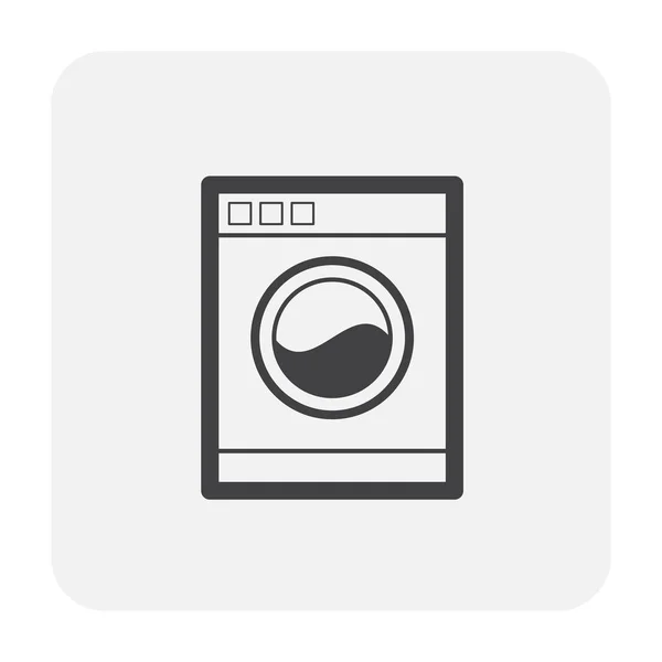 洗濯機のアイコン デザイン 黒と概要 — ストックベクタ