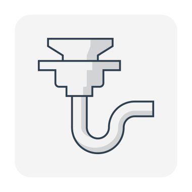 Zemin drenaj veya drenaj ekipman simgesi.