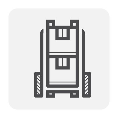 Forklift ve kutusu simgesi, 64 x 64 mükemmel piksel ve düzenlenebilir kontur.