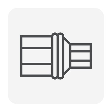 HDPE boru ve bağlantı ortak simgesi tasarım, düzenlenebilir kontur.