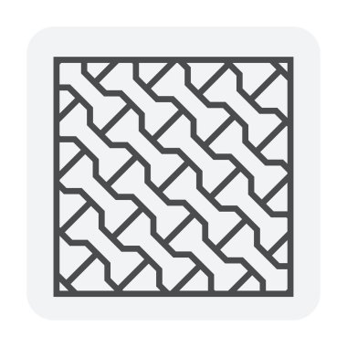 Beton blok kat simgesi, düzenlenebilir kontur.