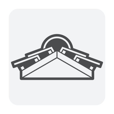 Roof tile and structure icon design, black color. clipart