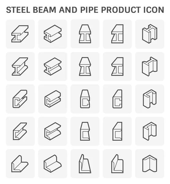 Steel Beam Pipe Product Icon Construction Industry Work — Stock Vector