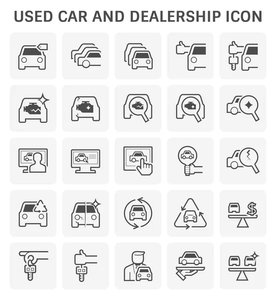 Used Car Dealership Icon Set Used Car Business Design — Stock Vector