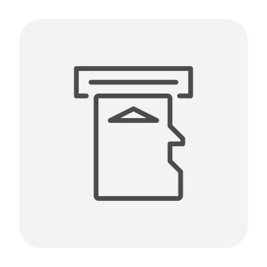 SD kartı simgesi tasarım, düzenlenebilir kontur.