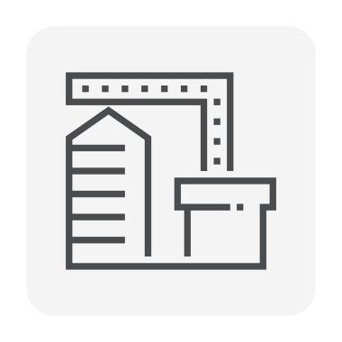 Fabrika simgesi tasarım, 64 x 64 mükemmel piksel ve düzenlenebilir inme.