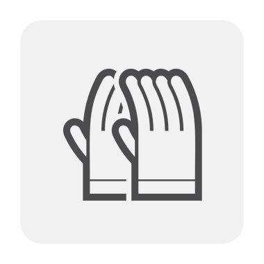 Eldiven Bahçe simgesi tasarım, siyah ve outlline için.