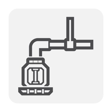 Yangın yağmurlama simgesi tasarım, siyah ve anahat.