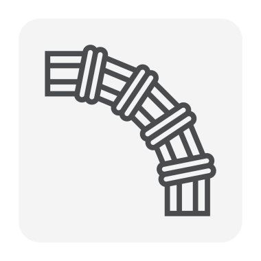 HDPE boru ve bağlantı ortak simgesi tasarım, düzenlenebilir kontur.