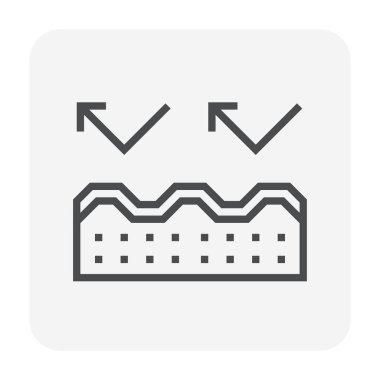 Çatı kiremit ve izolasyon simgesi tasarım, siyah renk.