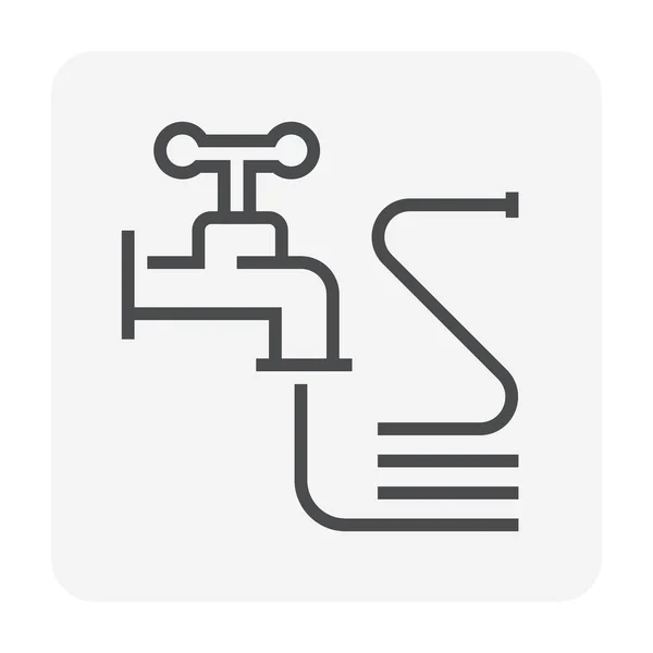 水ホース アイコン ピクセルの完璧な編集可能なストローク — ストックベクタ