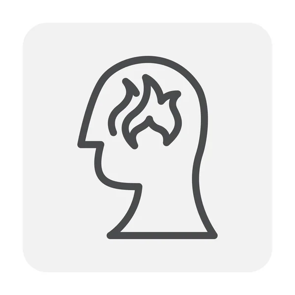 Emotion Kopf Icon Design Editierbarer Strich — Stockvektor