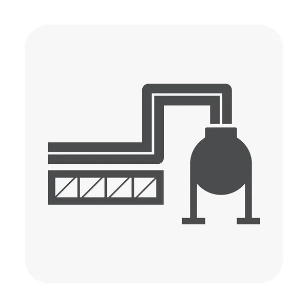 Pipeline Bau Industrie Und Ausrüstung Symbol Isoliert Auf Weißem Hintergrund — Stockvektor
