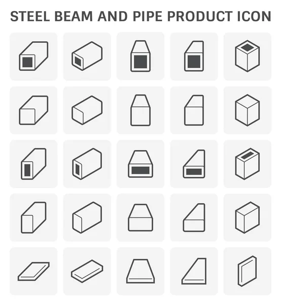 Icono Producto Viga Tubería Acero Para Trabajos Construcción Industria — Vector de stock