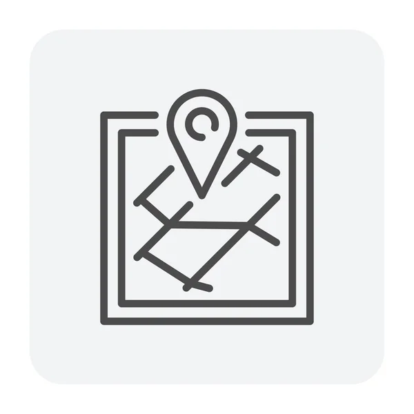 Gps Mapy Ikona Designu Edytowalne Obrysu — Wektor stockowy