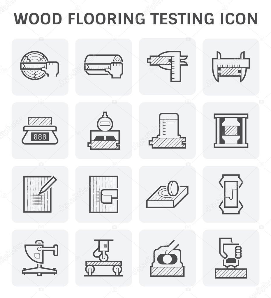 Wood flooring testing icon set design.