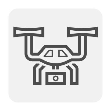 Beyaz dron ve ekipman simgesine.