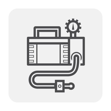 Hava Pompası aracı simgesi tasarım, siyah ve anahat.