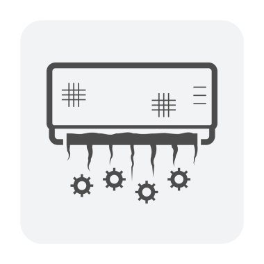 Klima kirli durum simgesi, siyah renk.