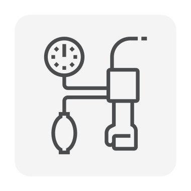 Kan glikoz testi ve aracı simgesi tasarım, 64 x 64 mükemmel piksel ve düzenlenebilir kontur.