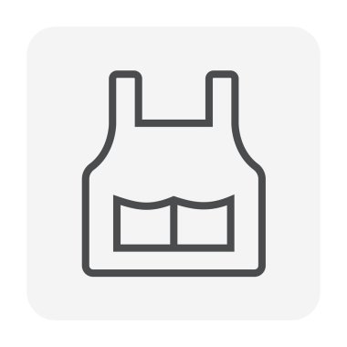 Önlük simgesi tasarım, düzenlenebilir kontur yemek pişirmek için.