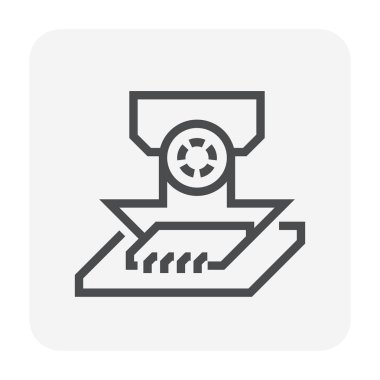 Elektronik Sanayi ve teknoloji simgesi tasarım, düzenlenebilir kontur.