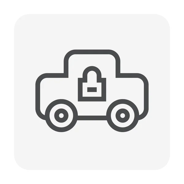 Autó Biztonsági Berendezések Ikon Perfect Pixel Szerkeszthető Stroke — Stock Vector