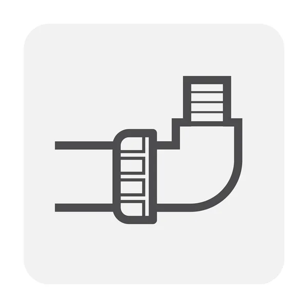 Hdpe Rohr Und Verbindungsverbindung Icon Design Schwarz Und Umrissen — Stockvektor