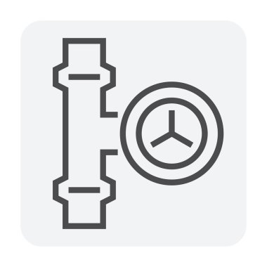 Çelik boru konnektörü ve kapak simgesi seti, 64x64 mükemmel piksel ve düzenlenebilir vuruş.