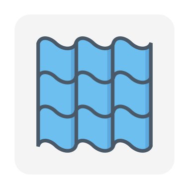 Çatı kaplama malzemesi simgesi tasarım.