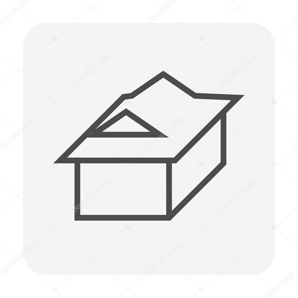 Roof and home building icon design.