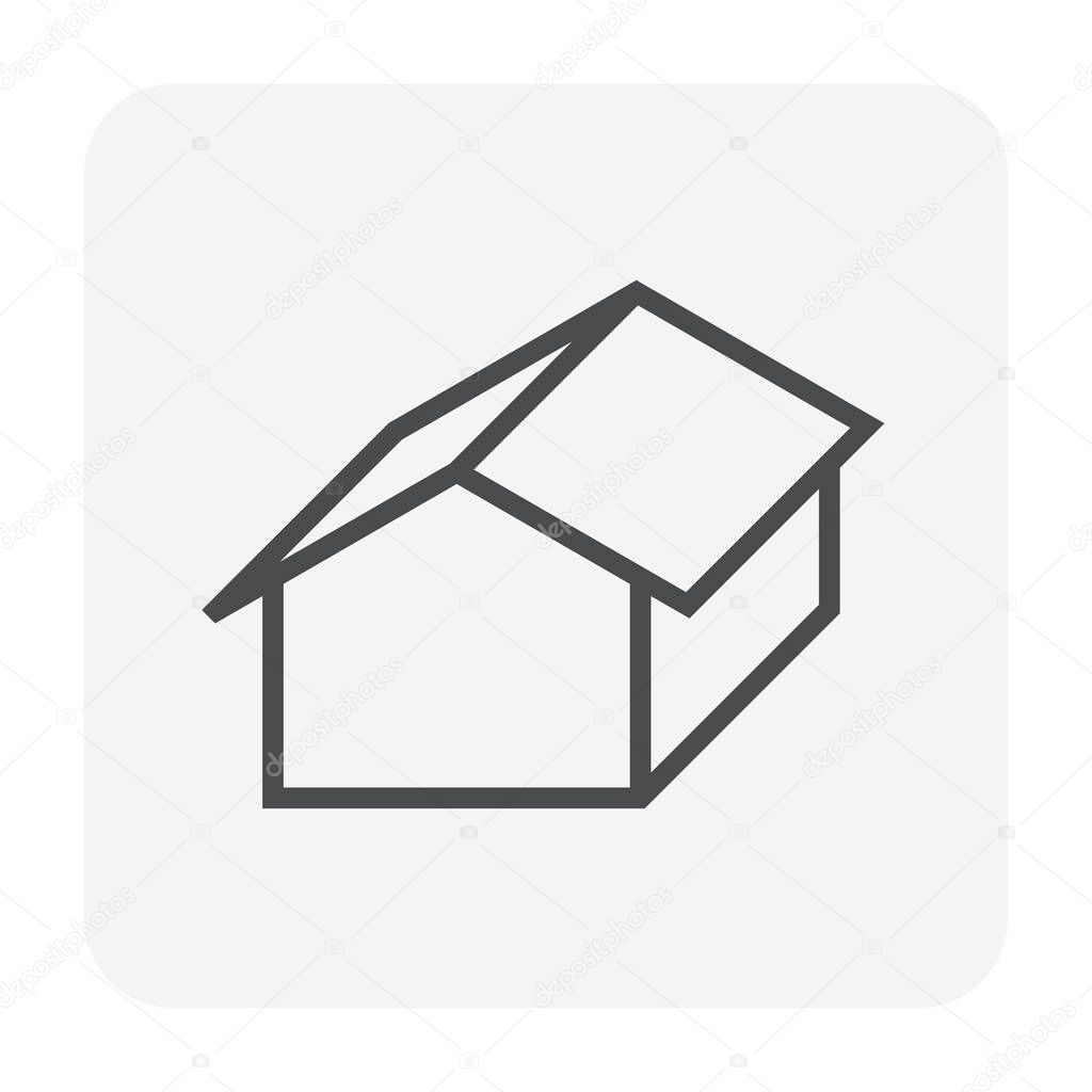 Roof and home building icon design.