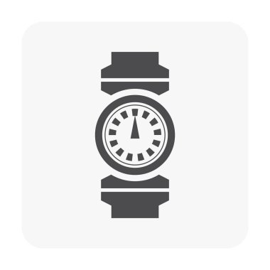 Beyaz metre boru simgesi. siyah