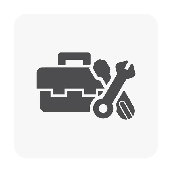 Tool Box Icon White Black — Stock Vector