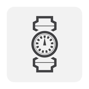 Metre boru simgesi tasarım, siyah ve anahat.