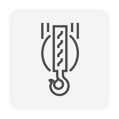 Vinç kanca simgesi tasarım, iş, 64 x 64 mükemmel piksel ve düzenlenebilir kontur kaldırma.