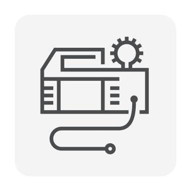 Hava Pompası aracı simgesi tasarım, 64 x 64 mükemmel piksel ve düzenlenebilir kontur.