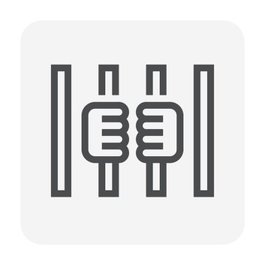 Hapishane ve mahkum simgesi, 48 x 48 piksel ve düzenlenebilir kontur mükemmel.